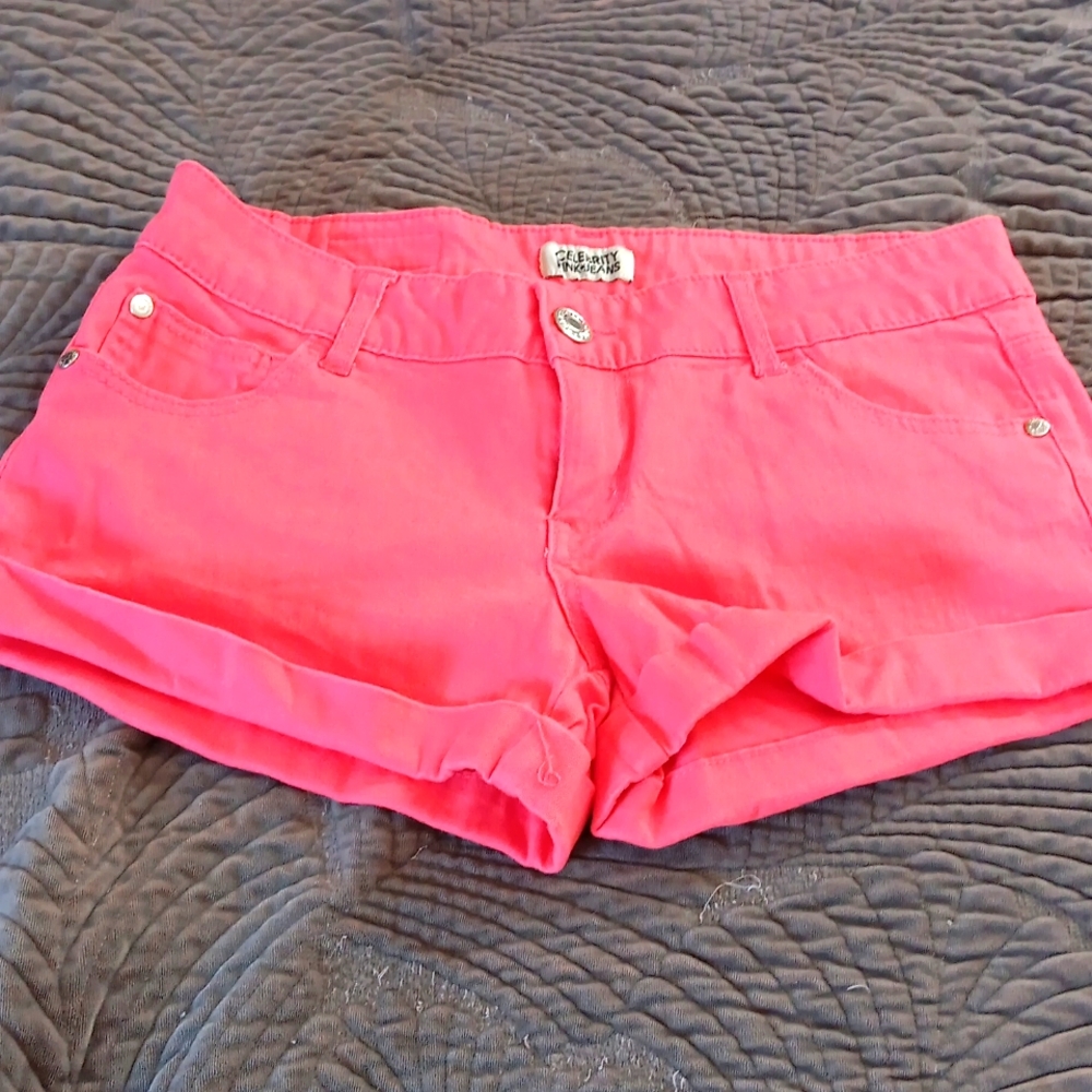 Coral cuffed shorts